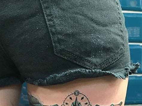 under booty tattoo|30 Of The Sexiest Under Bum Tattoos